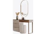 Set Da Camera Da Letto Tavolo Da Toilette Di Lusso E Sgabello Specchio Design Nuovo 3Pcs
