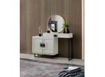 Tavolino Da Toilette Con Specchio Rettangolare Bianco Unicolore Stile Design Moderno