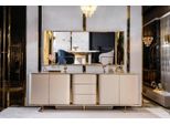 Credenza Soggiorno Specchio Nero Cassettiera Legno Metallo Stile Moderno