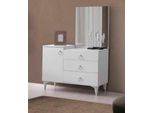 Tavolino Con Specchio Bianco Unicolore Moderno Rettangolare Camera Da Letto Design