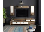 Parete Attrezzata Soggiorno Rtv Lowboard Legno Marrone Mobili Tv Nuovo Moderno