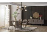 Set Da Pranzo Zona Pranzo Sala Da Pranzo Tavolo Da Pranzo Sedie Legno Grigio Set 9 Pezzi Moderno