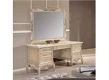 Tavolino Con Specchio Camera Da Letto Design Beige Mobili In Legno 2Pcs. Nuovo