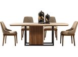 Set Da Pranzo Sala Da Pranzo Completa Tavolo Da Pranzo Sedie 7 Pezzi Set Da Pranzo Beige