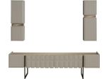 Soggiorno Moderno In Legno Mobili Di Design Mobile Tv X2 Mensole A Muro 3Pcs Set