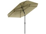 Ombrellone Outsunny Ø233 Cm, Ombrellone Con Funzione Pieghevole, Ombrellone Ottagonale Da Balcone Ombrellone Da Spiaggia Ombrellone Antivento Stabile Da Mercato Ombrellone A Manovella