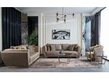 Divani In Tessuto Set Di Divani A Tre Posti Imbottiti Marrone Set 3 Pezzi Moderno