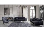 Set Di Divani Da Salotto Neri 2X Poltrona Imbottita Di Design A Tre Posti
