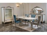 Set Sala Da Pranzo Tavolo Vetrinetta 6X Sedia Cassettiera Specchio Art Deco Nuovo 10 Pezzi