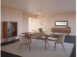 Sala Da Pranzo Di Design Moderno Tavolo Da Pranzo Completo 4X Sedie Credenza Di Lusso Nuova Vetrina