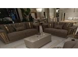 Set Divano Moderno 3+3 Posti Poltrona Tessile Grigio Divano 3 Posti Lusso Completo 2 Pezzi