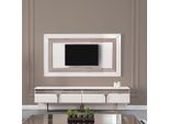 Parete Attrezzata Porta Tv Pannello A Muro Rtv Lavagna Bassa Legno Bianco Credenza Moderna