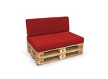 Pokar Cuscini Per Pallet Cuscini Per Pallet Sfoderabili Divano Per Pallet, Dimensioni:Set Cuscino Seduta 120X80 + Cuscino Schienale 120X40, Colore:Rosso