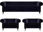 Set Di Divani Di Lusso Da Salotto 3 Pezzi Arredamento Imbottito Chesterfield