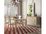 Set Sala Da Pranzo 6 Pezzi Tavolo Da Pranzo 4X Sedie Gruppo Credenza Beige
