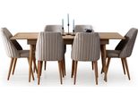Lusso Tavolo Da Pranzo Sala Da Pranzo Set 6X Sedie Legno Set 7Pcs
