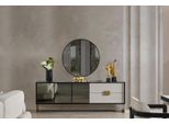 Set Soggiorno Nero Credenza Di Design Specchio Di Lusso 2 Pezzi Nuovo