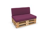 Pokar Cuscini Per Pallet Cuscini Per Pallet Sfoderabili Divano Per Pallet, Dimensioni: Set Cuscino Seduta 120X80 + Cuscino Schienale 120X40, Colore: Viola