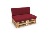 Pokar Cuscini Per Pallet Cuscini Per Pallet Sfoderabili Divano Per Pallet, Dimensioni:Set Cuscino Seduta 120X80 + Cuscino Schienale 120X40, Colore:Rosso Scuro