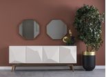 Mobili Per Sala Da Pranzo Moderni Di Design Credenza Con 2X Specchio Arredamento