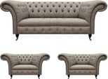 Set Di Divani Chesterfield Lusso Divano A Tre Posti Tessuto 2X Poltrona Nuovo Soggiorno