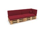 Pokar Cuscini Per Pallet Cuscini Per Pallet Sfoderabili Divano Per Pallet, Dimensioni:Set Di 6, Colore:Rosso Scuro