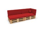 Pokar Cuscini Per Pallet Cuscini Per Pallet Con Rivestimento Sfoderabile Divano Per Pallet, Dimensioni:Set Di 6, Colore:Rosso