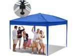 Aopunly Gazebo Pieghevole 3 X 3M Gazebo Pop Up Tenda Da Giardino Pieghevole, Protezione Uv 50+ Gazebo E Tende Per Feste Senza Lati Blu