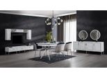 Set Sala Da Pranzo Tavolo 4X Sedie Credenza 2х Specchio Soggiorno Parete 11Tlg