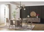 Lusso Zona Pranzo Sala Da Pranzo Tavolo Da Pranzo Gruppo Sedie Grigio Legno Set 9Pcs