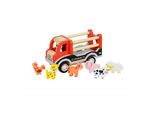 4Iq Set Di Giocattoli In Legno: Camion Agricolo Con Animali 16,7X7,8X10,7 Cm
