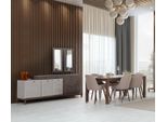 Elegante Set Da Pranzo Tavolo Da Pranzo In Legno 6X Sedie Imbottite Credenza Nuova