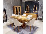Esclusivo Set Da Pranzo Marrone Chiaro Tavolo Da Pranzo In Legno 6X Sedie Credenza