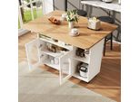 Carrello Da Cucina Flieks Con Piano Di Lavoro Pieghevole, Carrello Da Cucina Carrello Da Cucina A Isola Carrello Da Cucina Con Ripiani E Anta In Vetro, Carrello Da Pranzo Bianco