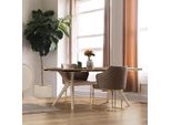 Set Da Pranzo Sala Da Pranzo Lusso Zona Pranzo Tavolo Sedie Marrone Set 5Pcs