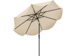 Ombrellone Costway 270 Cm, Ombrellone Da Giardino Con 8 Nervature, Manovella E Mantovana, Pieghevole A 25° Su Entrambi I Lati, Ombrellone Da Patio, Ombrellone Da Mercato Beige