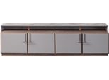 Credenza Porta-Tv Rtv Lowboard Grigio Mobile Tavolo Soggiorno Legno