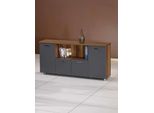 Credenza Cassettiera Armadio Da Ufficio Armadio Laterale In Legno Grigio-Marrone