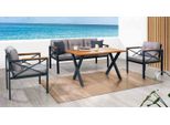 Set Di Mobili Da Giardino Moderni Grigi Poltrona Sgabello Tavolo Veranda Set Di 4 Pezzi