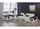 Suite Imbottita Angolare + Poltrona Divano Design Divano In Pelle Seduta Angolare