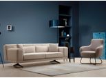 Set Di Divani Grigio-Bianco Per Il Soggiorno Poltrona Di Design 2X Imbottita 3 Posti