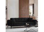 Suite Imbottita Da Salotto Chic Nero-Grigio Poltrona A Tre Posti 3 Pz