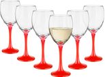 6 Bicchieri Da Vino 300Ml Con Stelo Rosso Bicchieri Da Vino Bianco Bicchieri Da Vino Rosso Calici Da Vino
