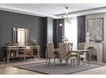 Set Sala Da Pranzo Di Lusso Tavolo Da Pranzo 4X Sedie In Legno Set Da Pranzo Tessile
