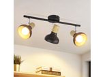 Zmh Faretto Da Soffitto 3 Fiamme Plafoniera Vintage Corridoio Soffitto Nero Spot E14 Faretto Industriale Interno Metallo 350° Spot Orientabili Per Camera Da Letto Soggiorno (Senza Lampadina)