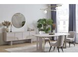 Elegante Set Per Sala Da Pranzo Tavolo Da Pranzo Di Design 4X Sedie Credenza Specchio
