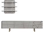 Set Da Salotto Grigio Mobili In Legno Mobile Tv Elegante Mensole A Muro
