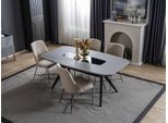 Mobili Per La Sala Da Pranzo Grigi E Bianchi Tavolo Da Pranzo Lusso 4X Sedie Imbottite Set Moderno