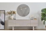Mobili Di Lusso In Legno Beige Credenza Di Design Specchio Rotondo Di Lusso Moderno 2 Pezzi