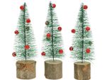 Albero Di Natale Verde Innevato Miniature Decorative Ø5Cm H15Cm (6 Pezzi) Decorazione Natalizia